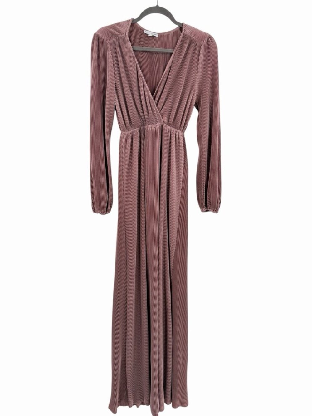 BALTIC BORN Women’s Rose Pink Venus L/S Faux Wrap Maxi Dress XS - Picture 1 of 5